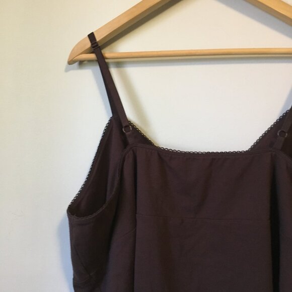 Y2K Brown Cotton Lace Hem and Bust Bodycon Cami - Picture 7 of 15